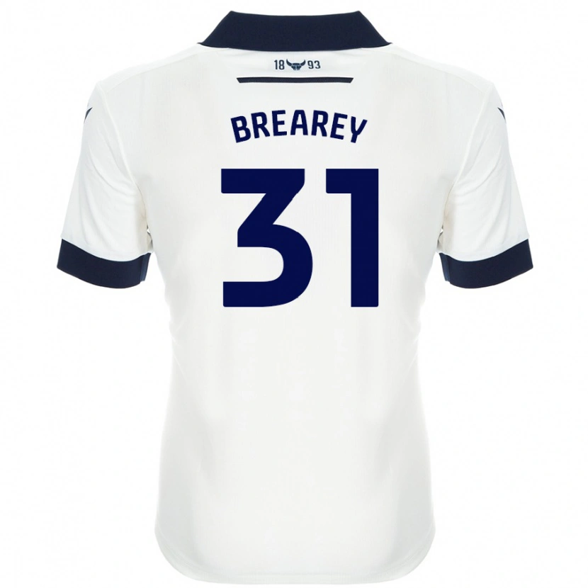Danxen Kvinnor Eddie Brearey #31 Vit Marinblå Bortatröja Matchtröjor 2024/25 Tröjor T-Tröja