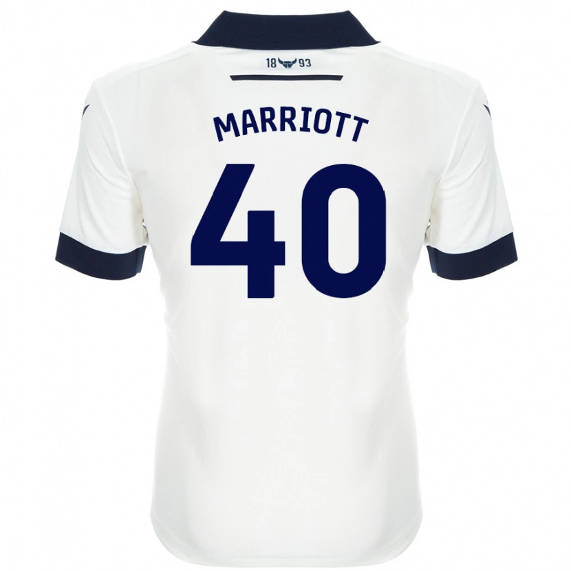 Danxen Kvinnor Monty Marriott #40 Vit Marinblå Bortatröja Matchtröjor 2024/25 Tröjor T-Tröja