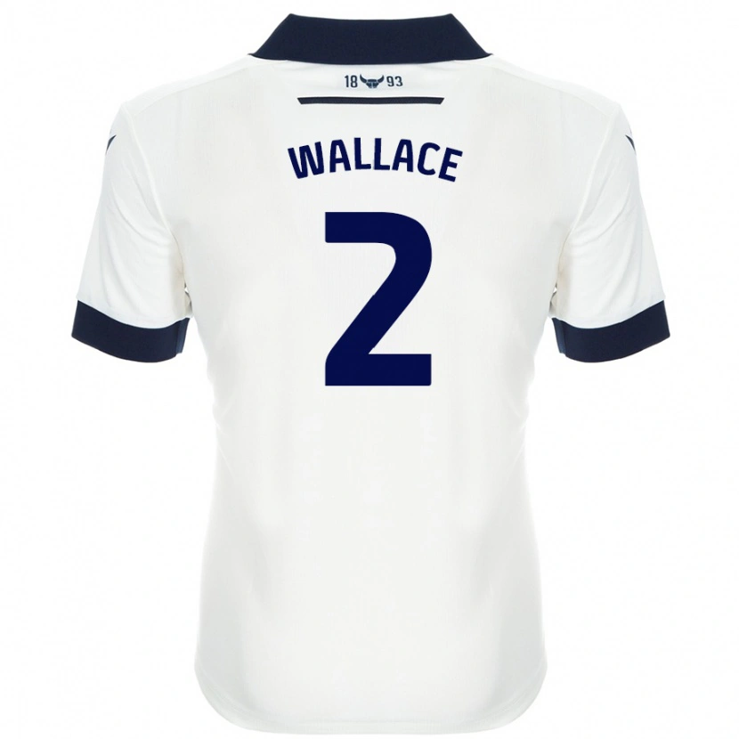 Danxen Kvinnor Emily Wallace #2 Vit Marinblå Bortatröja Matchtröjor 2024/25 Tröjor T-Tröja