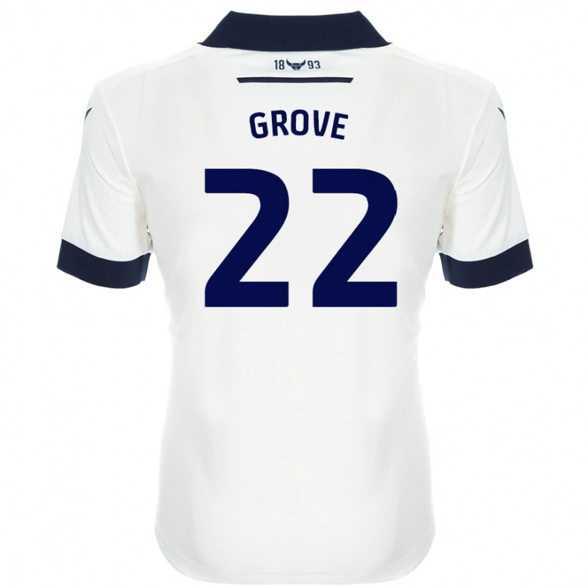 Danxen Kvinnor Jade Grove #22 Vit Marinblå Bortatröja Matchtröjor 2024/25 Tröjor T-Tröja