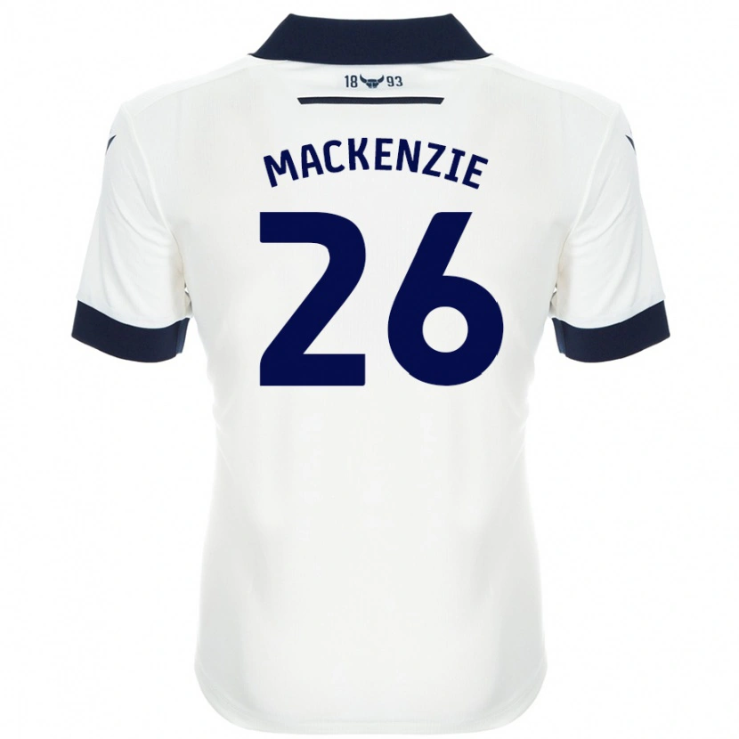 Danxen Kvinnor Hannah Mackenzie #26 Vit Marinblå Bortatröja Matchtröjor 2024/25 Tröjor T-Tröja