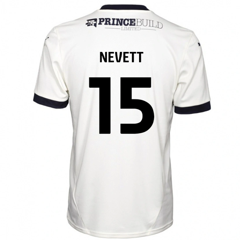 Danxen Kvinnor George Nevett #15 Benvit Svart Bortatröja Matchtröjor 2024/25 Tröjor T-Tröja