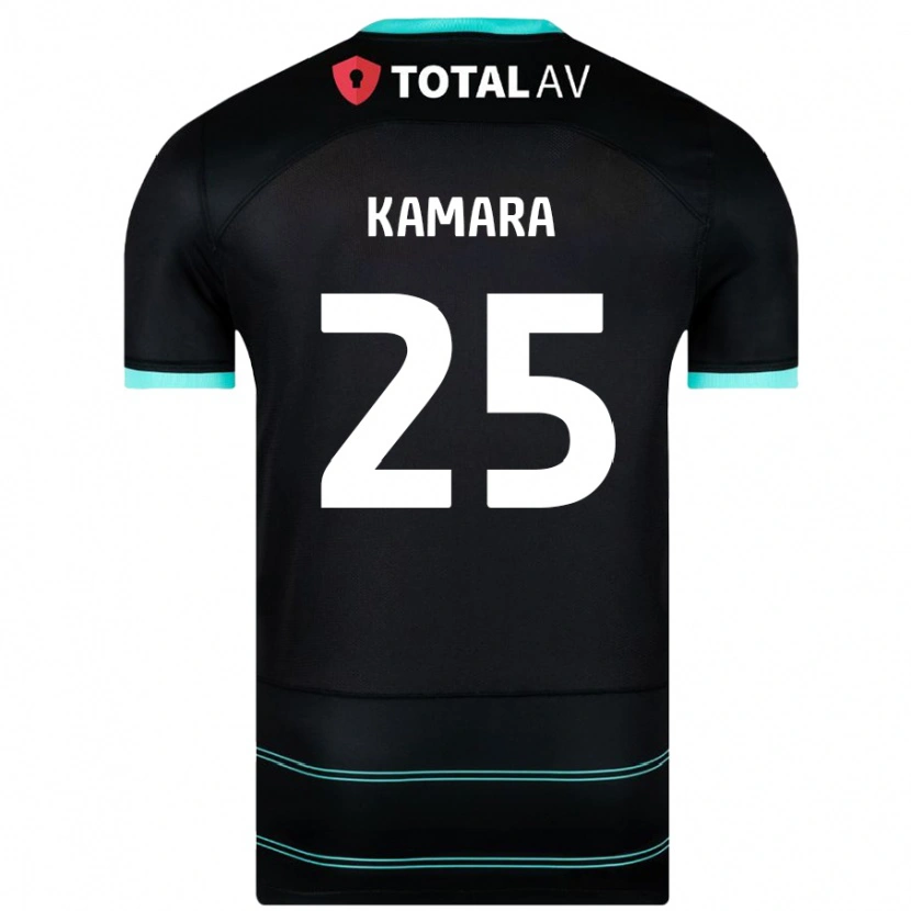 Danxen Kvinnor Abdoulaye Kamara #25 Svart Bortatröja Matchtröjor 2024/25 Tröjor T-Tröja