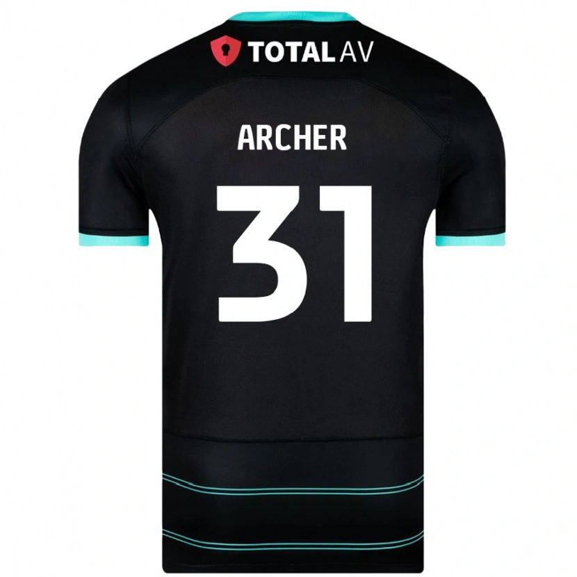 Danxen Kvinnor Jordan Archer #31 Svart Bortatröja Matchtröjor 2024/25 Tröjor T-Tröja
