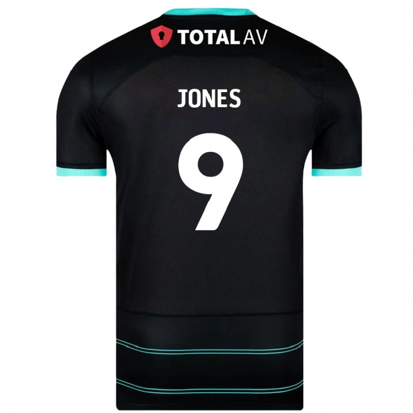 Danxen Kvinnor Emma Jones #9 Svart Bortatröja Matchtröjor 2024/25 Tröjor T-Tröja