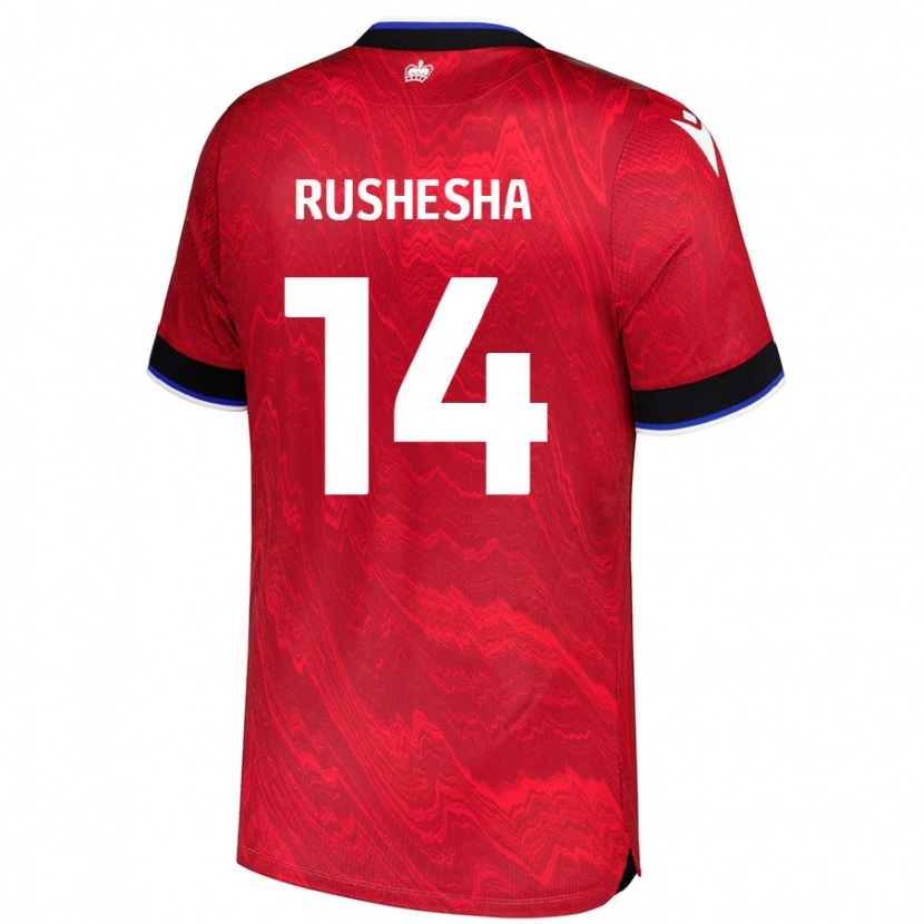 Danxen Kvinnor Tivonge Rushesha #14 Röd Svart Bortatröja Matchtröjor 2024/25 Tröjor T-Tröja