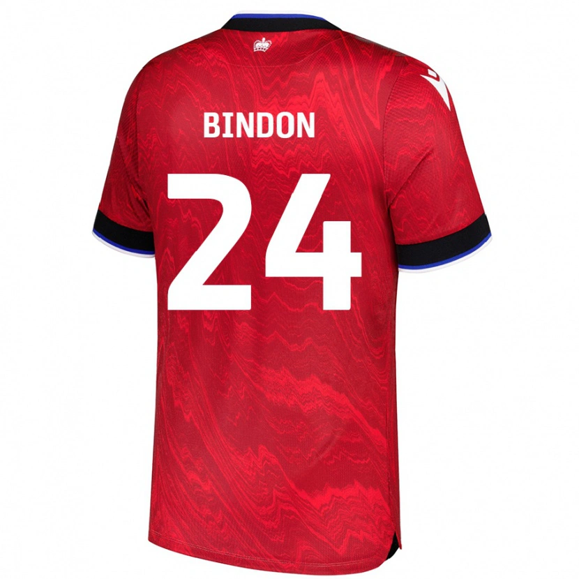 Danxen Kvinnor Tyler Bindon #24 Röd Svart Bortatröja Matchtröjor 2024/25 Tröjor T-Tröja