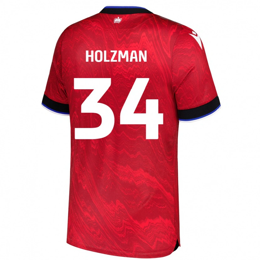 Danxen Kvinnor Louie Holzman #34 Röd Svart Bortatröja Matchtröjor 2024/25 Tröjor T-Tröja