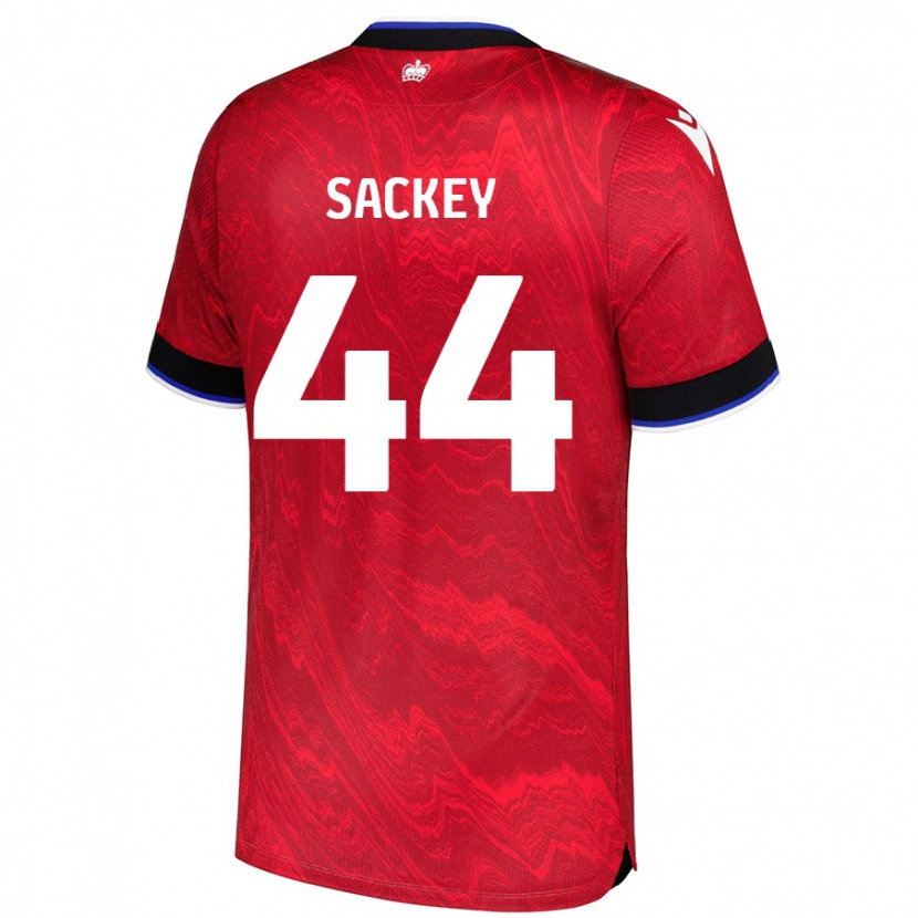 Danxen Kvinnor Tyler Sackey #44 Röd Svart Bortatröja Matchtröjor 2024/25 Tröjor T-Tröja