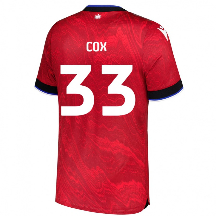 Danxen Kvinnor Bella Cox #33 Röd Svart Bortatröja Matchtröjor 2024/25 Tröjor T-Tröja