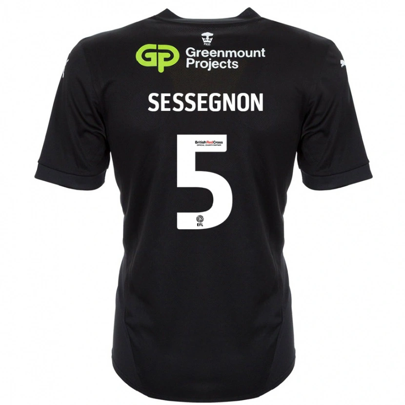 Danxen Kvinnor Steven Sessegnon #5 Svart Bortatröja Matchtröjor 2024/25 Tröjor T-Tröja