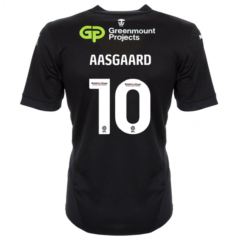 Danxen Kvinnor Thelo Aasgaard #10 Svart Bortatröja Matchtröjor 2024/25 Tröjor T-Tröja