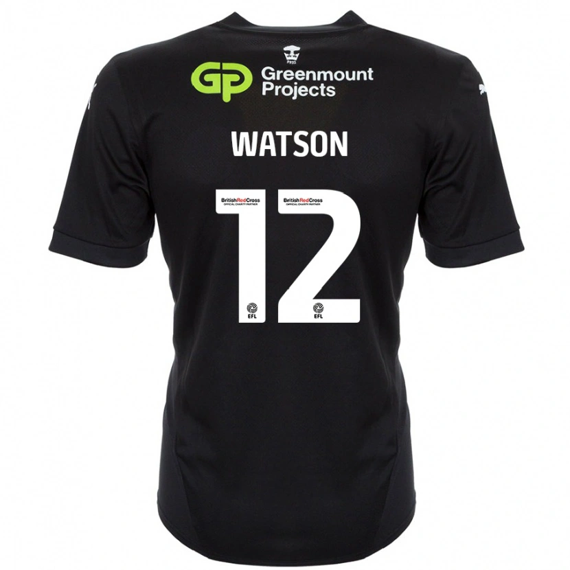 Danxen Kvinnor Tom Watson #12 Svart Bortatröja Matchtröjor 2024/25 Tröjor T-Tröja