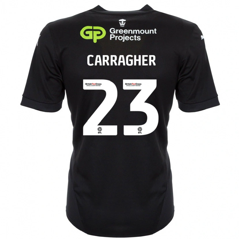 Danxen Kvinnor James Carragher #23 Svart Bortatröja Matchtröjor 2024/25 Tröjor T-Tröja
