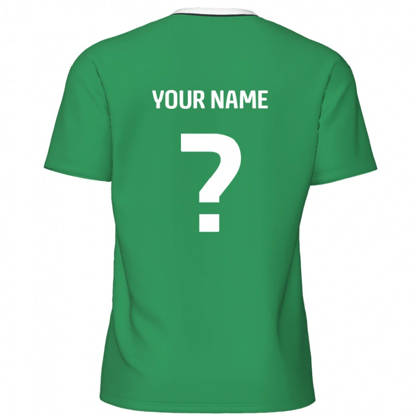 Danxen Kvinnor Ditt Namn #0 Gröna Vita Ränder Bortatröja Matchtröjor 2024/25 Tröjor T-Tröja