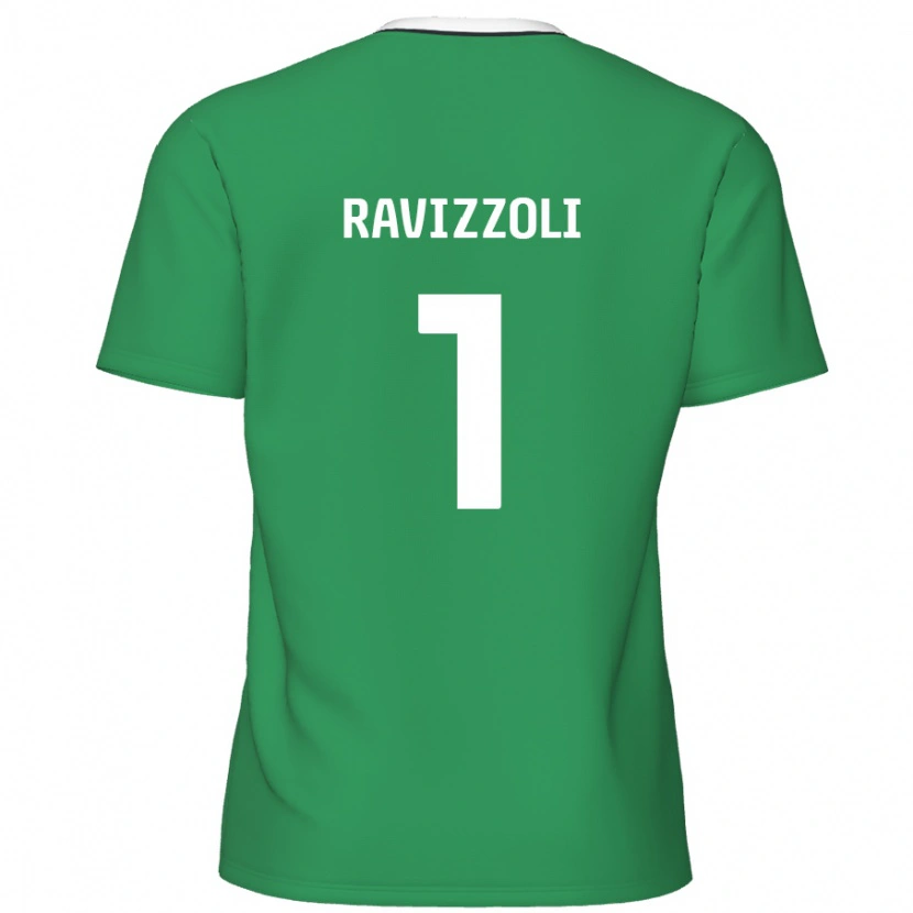 Danxen Kvinnor Franco Ravizzoli #1 Gröna Vita Ränder Bortatröja Matchtröjor 2024/25 Tröjor T-Tröja