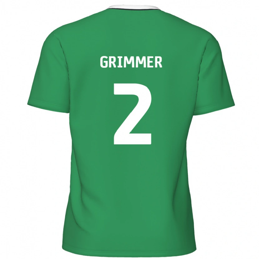 Danxen Kvinnor Jack Grimmer #2 Gröna Vita Ränder Bortatröja Matchtröjor 2024/25 Tröjor T-Tröja