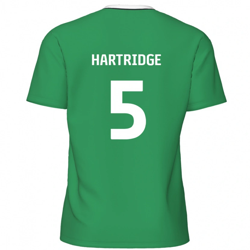 Danxen Kvinnor Alex Hartridge #5 Gröna Vita Ränder Bortatröja Matchtröjor 2024/25 Tröjor T-Tröja