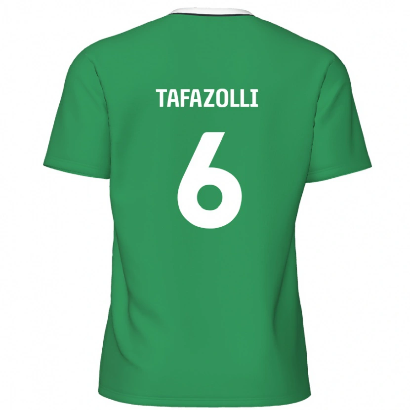 Danxen Kvinnor Ryan Tafazolli #6 Gröna Vita Ränder Bortatröja Matchtröjor 2024/25 Tröjor T-Tröja
