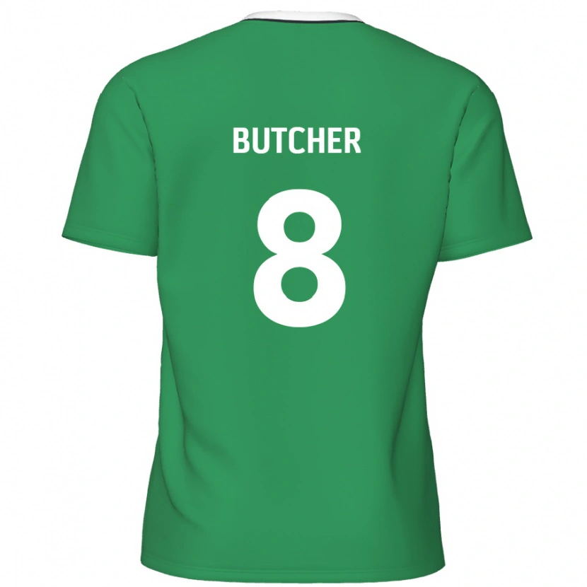 Danxen Kvinnor Matt Butcher #8 Gröna Vita Ränder Bortatröja Matchtröjor 2024/25 Tröjor T-Tröja