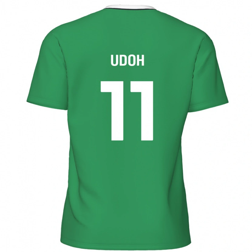 Danxen Kvinnor Daniel Udoh #11 Gröna Vita Ränder Bortatröja Matchtröjor 2024/25 Tröjor T-Tröja