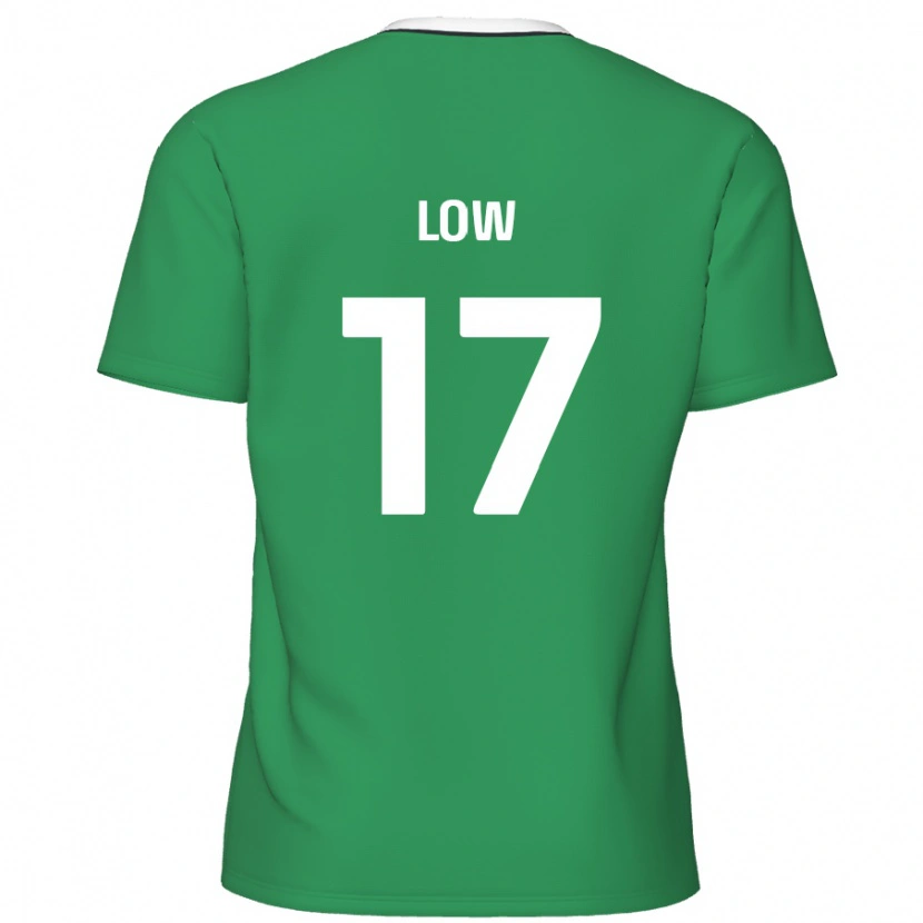 Danxen Kvinnor Joe Low #17 Gröna Vita Ränder Bortatröja Matchtröjor 2024/25 Tröjor T-Tröja