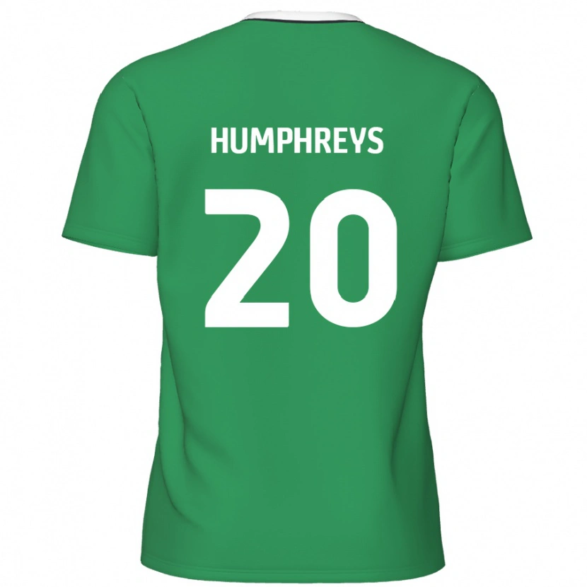 Danxen Kvinnor Cameron Humphreys #20 Gröna Vita Ränder Bortatröja Matchtröjor 2024/25 Tröjor T-Tröja