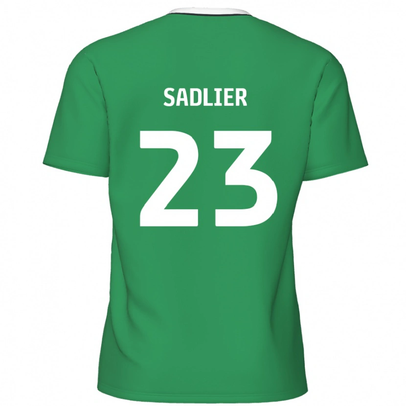 Danxen Kvinnor Kieran Sadlier #23 Gröna Vita Ränder Bortatröja Matchtröjor 2024/25 Tröjor T-Tröja