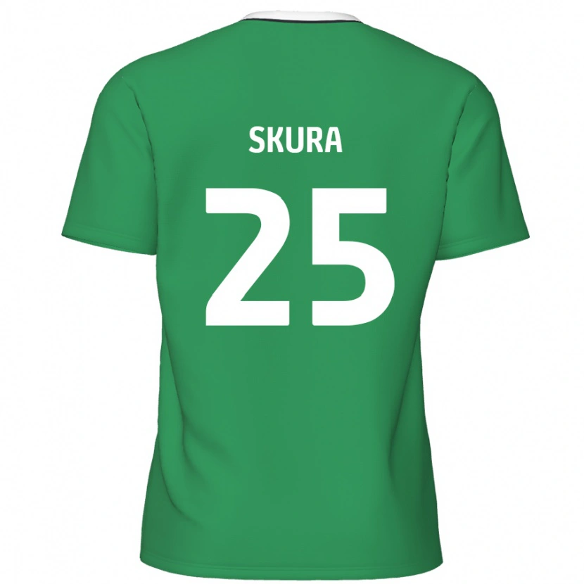 Danxen Kvinnor Declan Skura #25 Gröna Vita Ränder Bortatröja Matchtröjor 2024/25 Tröjor T-Tröja