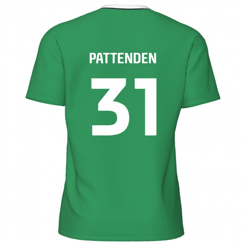 Danxen Kvinnor Jasper Pattenden #31 Gröna Vita Ränder Bortatröja Matchtröjor 2024/25 Tröjor T-Tröja
