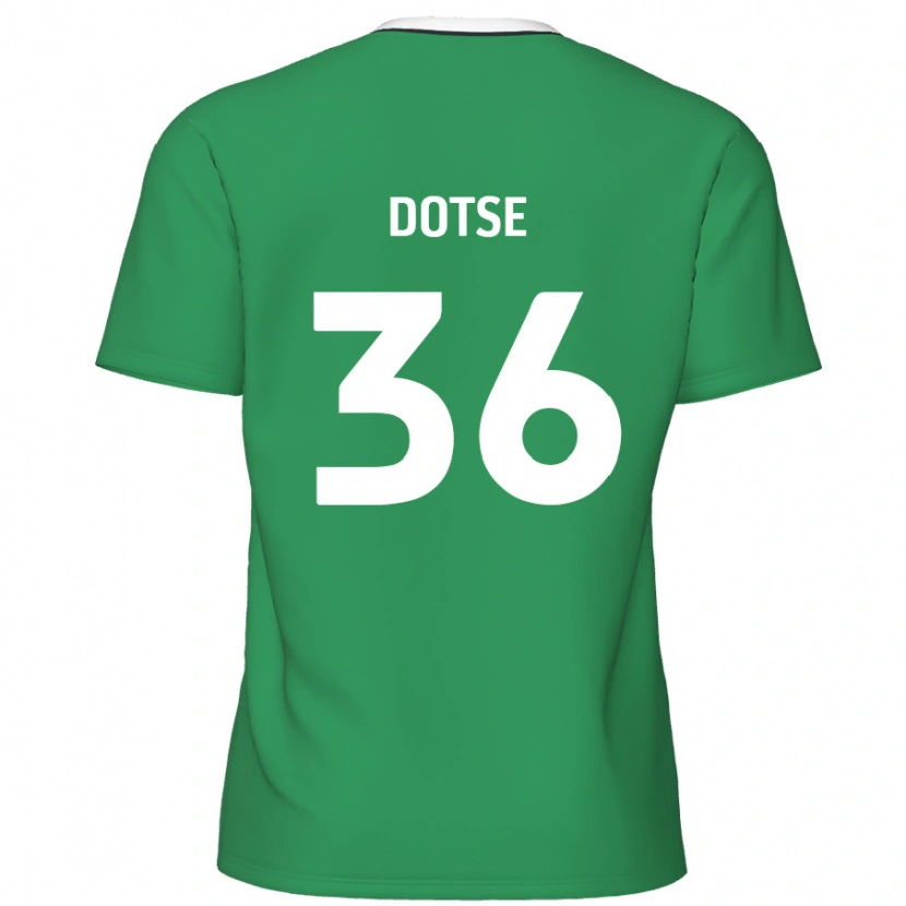 Danxen Kvinnor Jahiem Dotse #36 Gröna Vita Ränder Bortatröja Matchtröjor 2024/25 Tröjor T-Tröja