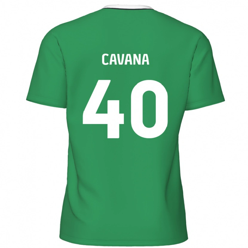Danxen Kvinnor Max Cavana #40 Gröna Vita Ränder Bortatröja Matchtröjor 2024/25 Tröjor T-Tröja