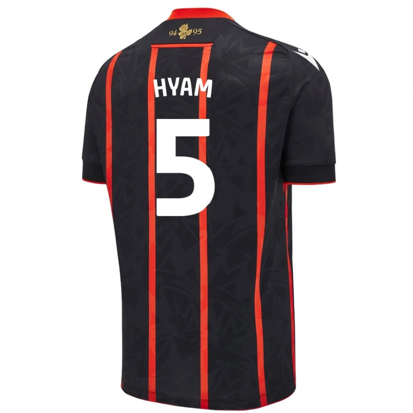 Danxen Kvinnor Dominic Hyam #5 Svart Röd Bortatröja Matchtröjor 2024/25 Tröjor T-Tröja