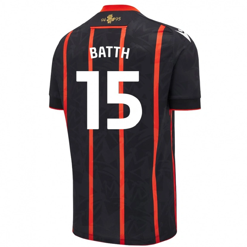 Danxen Kvinnor Danny Batth #15 Svart Röd Bortatröja Matchtröjor 2024/25 Tröjor T-Tröja
