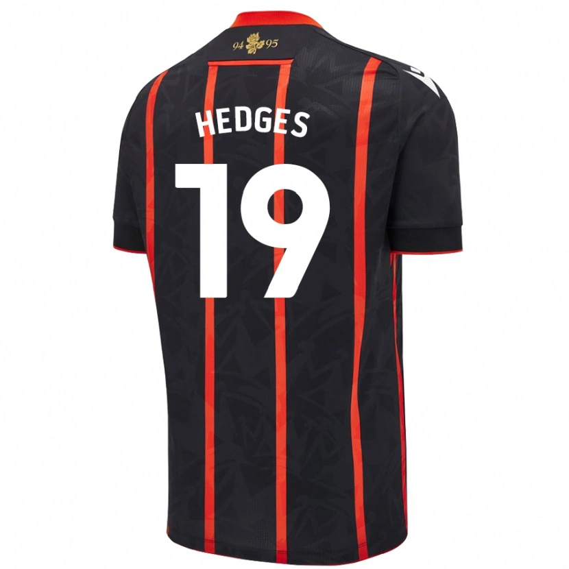 Danxen Kvinnor Ryan Hedges #19 Svart Röd Bortatröja Matchtröjor 2024/25 Tröjor T-Tröja