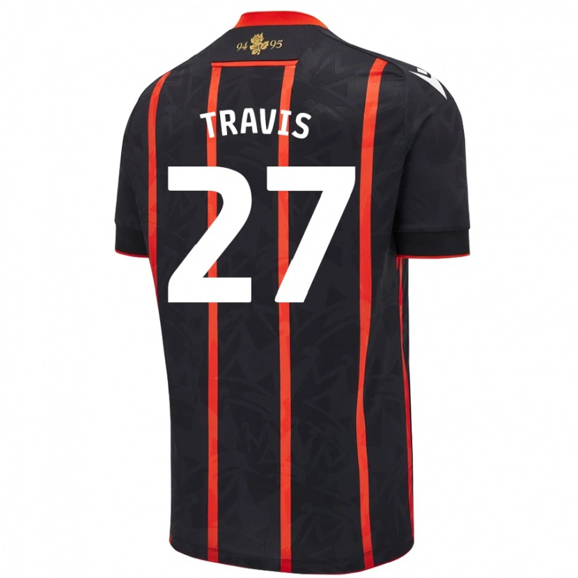 Danxen Kvinnor Lewis Travis #27 Svart Röd Bortatröja Matchtröjor 2024/25 Tröjor T-Tröja
