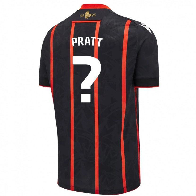 Danxen Kvinnor George Pratt #0 Svart Röd Bortatröja Matchtröjor 2024/25 Tröjor T-Tröja