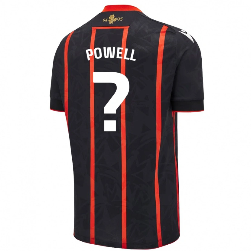 Danxen Kvinnor Brandon Powell #0 Svart Röd Bortatröja Matchtröjor 2024/25 Tröjor T-Tröja