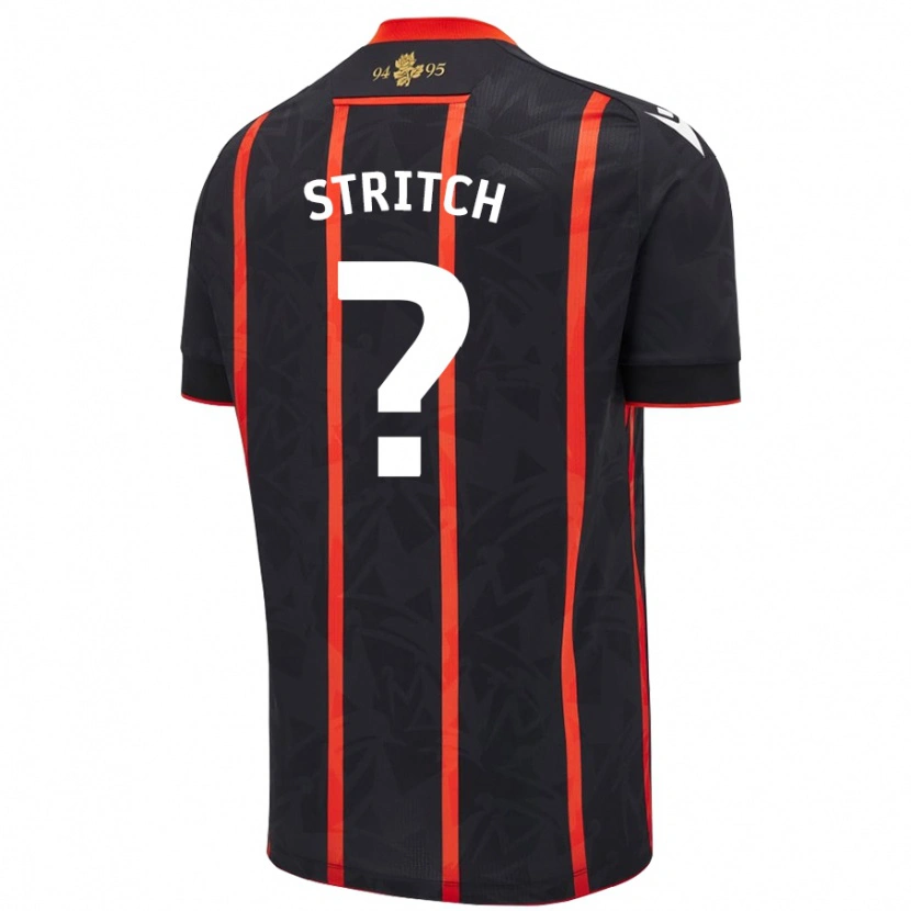 Danxen Kvinnor Zack Stritch #0 Svart Röd Bortatröja Matchtröjor 2024/25 Tröjor T-Tröja