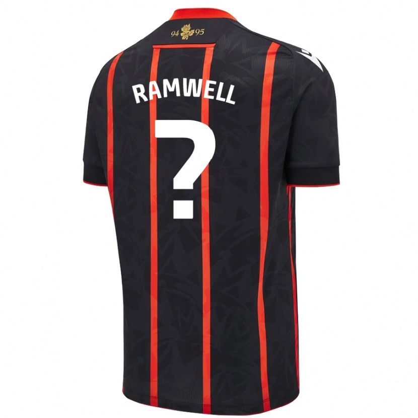 Danxen Kvinnor Teddy Ramwell #0 Svart Röd Bortatröja Matchtröjor 2024/25 Tröjor T-Tröja
