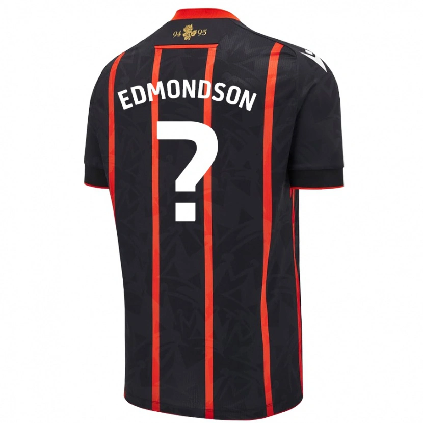 Danxen Kvinnor Stephen Edmondson #0 Svart Röd Bortatröja Matchtröjor 2024/25 Tröjor T-Tröja