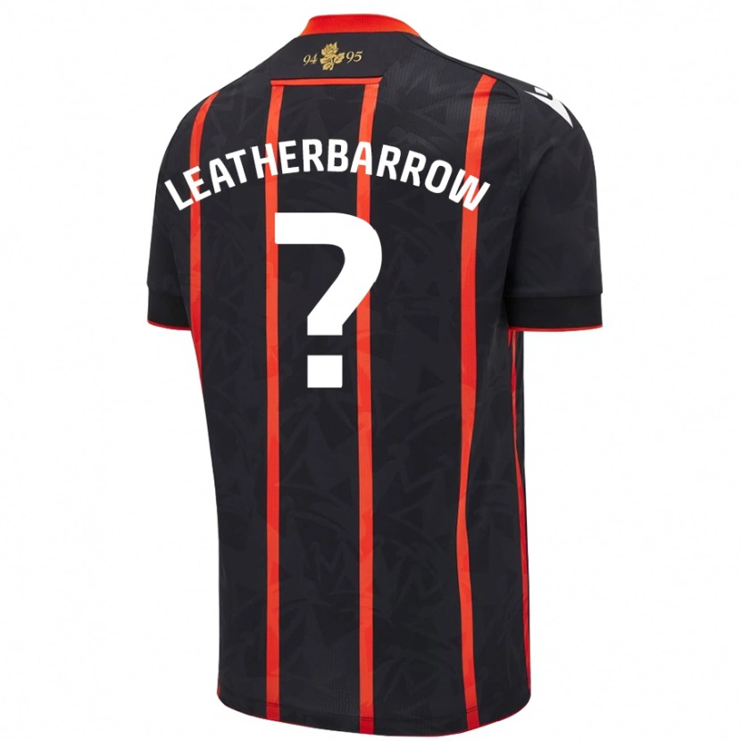 Danxen Kvinnor Freddie Leatherbarrow #0 Svart Röd Bortatröja Matchtröjor 2024/25 Tröjor T-Tröja