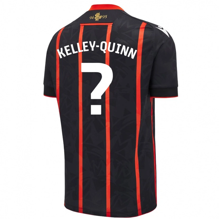 Danxen Kvinnor Leon Kelley-Quinn #0 Svart Röd Bortatröja Matchtröjor 2024/25 Tröjor T-Tröja