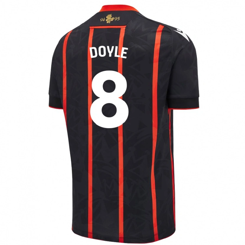 Danxen Kvinnor Emma Doyle #8 Svart Röd Bortatröja Matchtröjor 2024/25 Tröjor T-Tröja