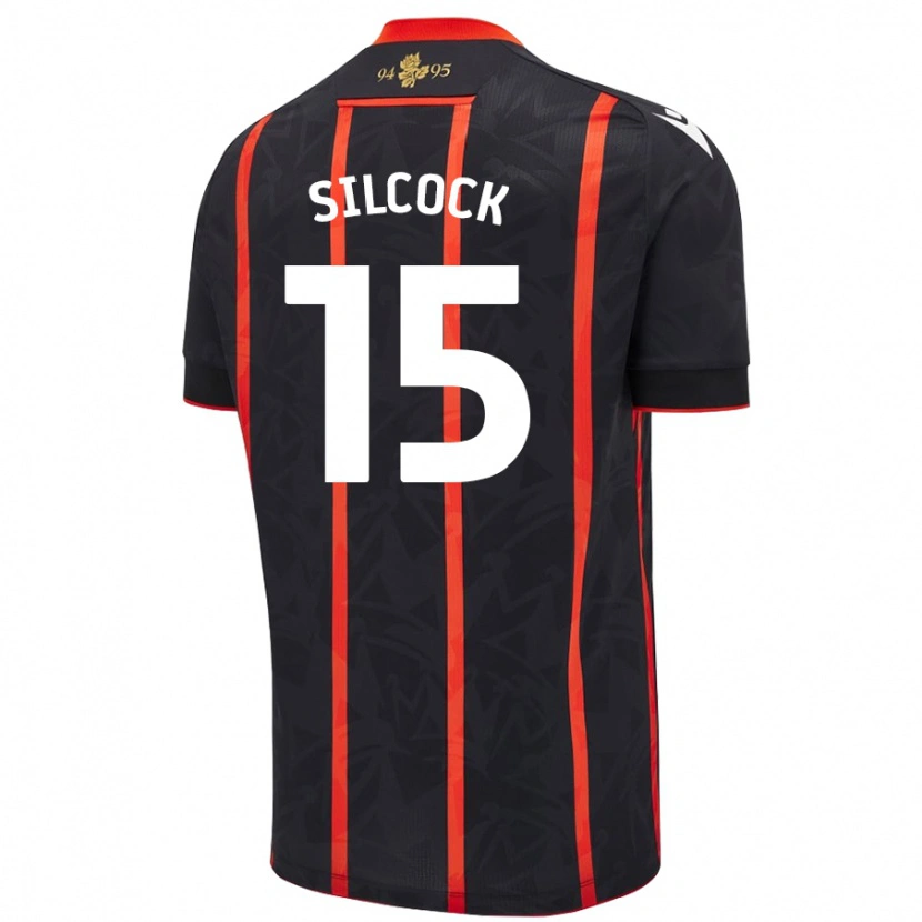 Danxen Kvinnor Hannah Silcock #15 Svart Röd Bortatröja Matchtröjor 2024/25 Tröjor T-Tröja