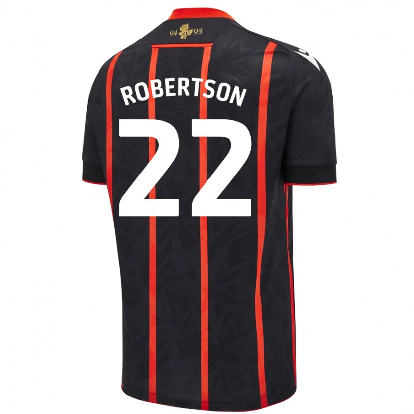 Danxen Kvinnor Millie Robertson #22 Svart Röd Bortatröja Matchtröjor 2024/25 Tröjor T-Tröja