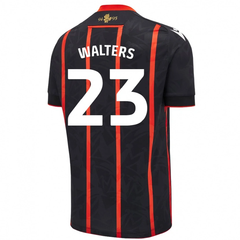 Danxen Kvinnor Georgia Walters #23 Svart Röd Bortatröja Matchtröjor 2024/25 Tröjor T-Tröja