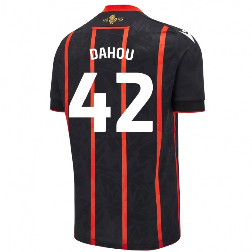 Danxen Kvinnor Jemima Dahou #42 Svart Röd Bortatröja Matchtröjor 2024/25 Tröjor T-Tröja