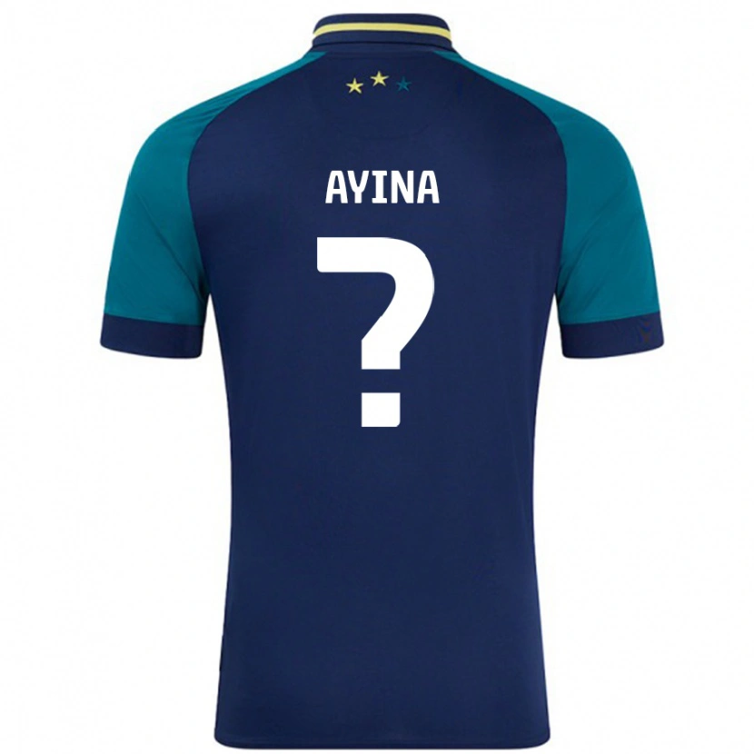 Danxen Kvinnor Loick Ayina #0 Marinblå Mörkgrön Bortatröja Matchtröjor 2024/25 Tröjor T-Tröja