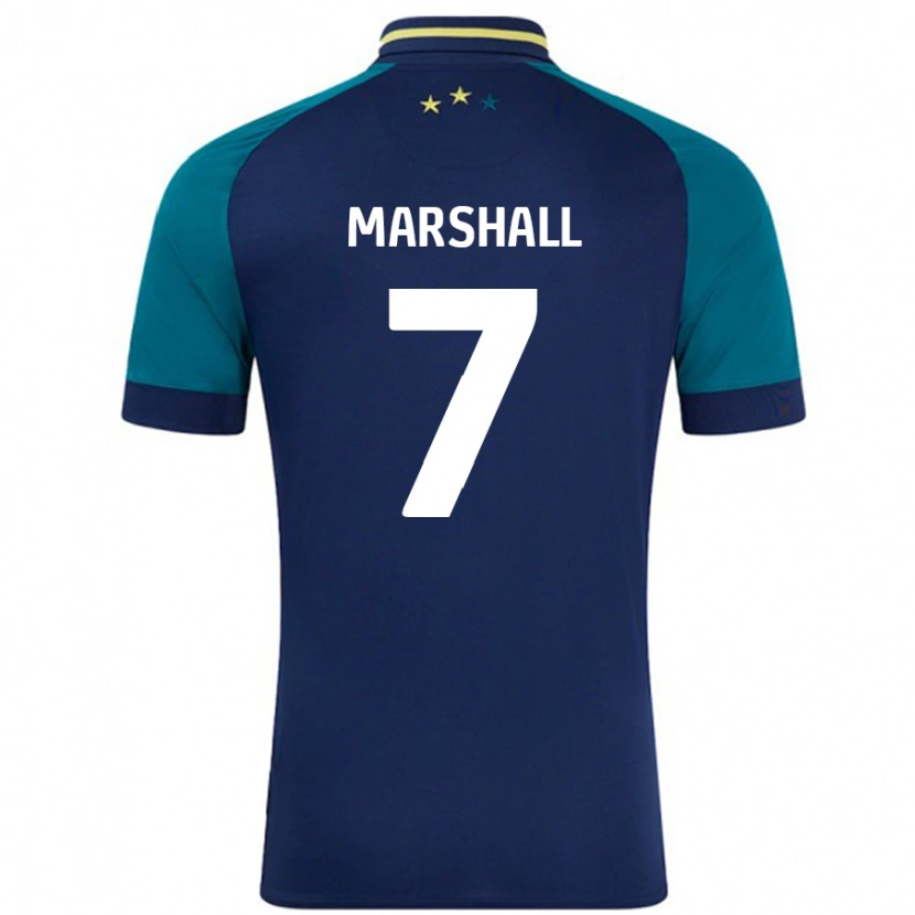 Danxen Kvinnor Callum Marshall #7 Marinblå Mörkgrön Bortatröja Matchtröjor 2024/25 Tröjor T-Tröja